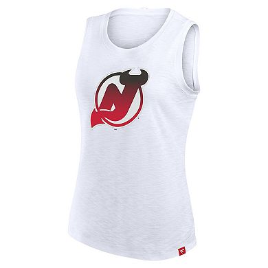 Women's Fanatics White New Jersey Devils Slub Tank Top