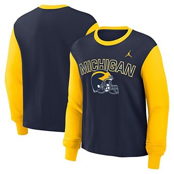 Women's��Nike College Navy Michigan Wolverines Boxy Long Sleeve T-Shirt