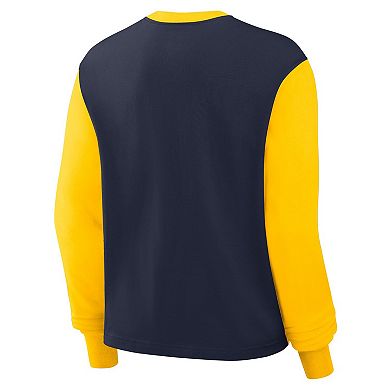 Women's Nike College Navy Michigan Wolverines Boxy Long Sleeve T-Shirt