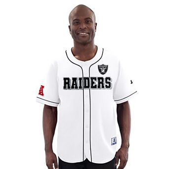 Men's Starter White Las Vegas Raiders Relay Full-Button Baseball Jersey