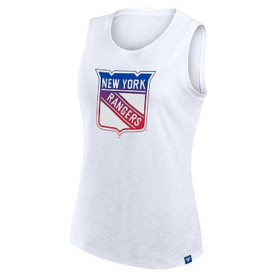 Women's Fanatics White New York Rangers Slub Tank Top