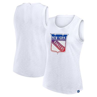 Women's Fanatics White New York Rangers Slub Tank Top