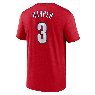 Men's Nike Bryce Harper Red Philadelphia Phillies Legend Name & Number Performance T-Shirt
