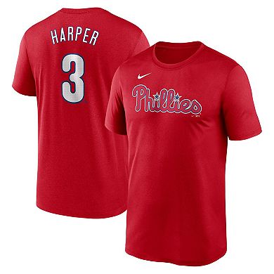 Men's Nike Bryce Harper Red Philadelphia Phillies Legend Name & Number Performance T-Shirt