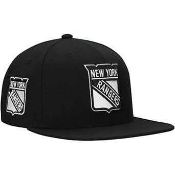 Men's Mitchell & Ness Black New York Rangers Team Snapback Hat