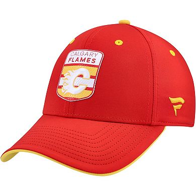 Men's Fanatics Red Calgary Flames Authentic Pro Draft Stretch-Fit Hat