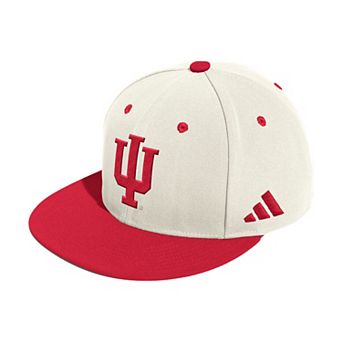 Men's��adidas Cream Indiana Hoosiers On-Field Fitted Baseball Hat
