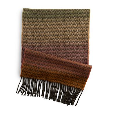 Softer Than Cashmere Ombre Chevron Scarf with Fringe Detail