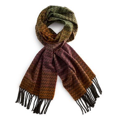 Softer Than Cashmere Ombre Chevron Scarf with Fringe Detail