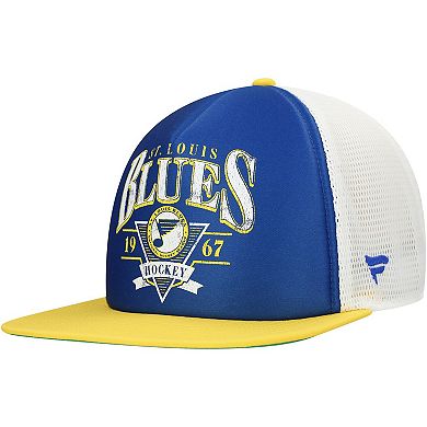 Men's Fanatics Blue/Gold St. Louis Blues Classic Foam Adjustable Trucker Hat