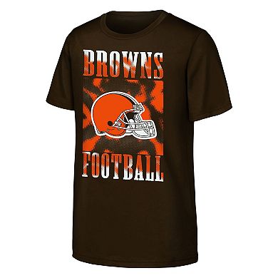 Youth Brown Cleveland Browns Garage Hero T-Shirt