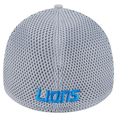 Men's New Era Gray Detroit Lions Game Day Linear 39THIRTY Flex Hat