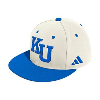 Men's��adidas Cream Kansas Jayhawks On-Field Fitted Baseball Hat