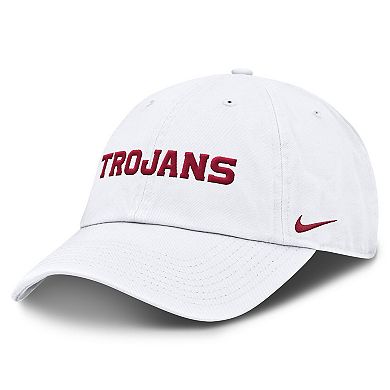 Men's Nike White USC Trojans Core Club Mascot Wordmark Adjustable Hat