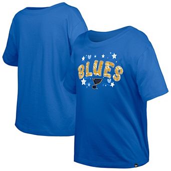 Girl's Youth New Era Blue St. Louis Blues Flip Sequin T-Shirt