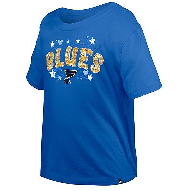 Girl's Youth New Era Blue St. Louis Blues Flip Sequin T-Shirt