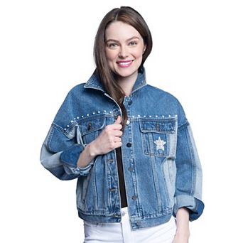 Women's G-III Sports by Carl Banks Houston Astros Victory Oversized Button-Up Denim Jacket