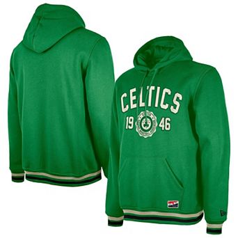 Men's New Era Kelly Green Boston Celtics Throwback Vintage Pullover Hoodie