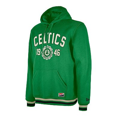 Men's New Era Kelly Green Boston Celtics Throwback Vintage Pullover Hoodie