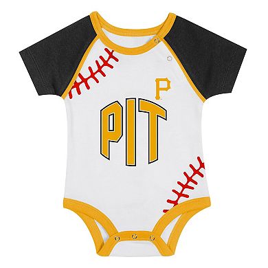 "Newborn & Infant Pittsburgh Pirates Tied Up Bodysuit, Bib & Bootie Set"