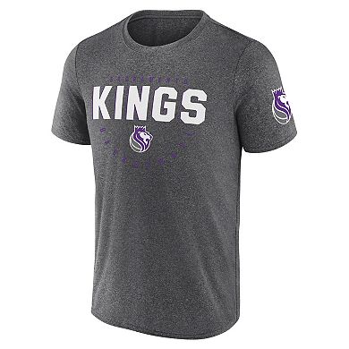 Men's Heather Charcoal Sacramento Kings Block Practice Performance T-Shirt