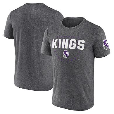 Men's Heather Charcoal Sacramento Kings Block Practice Performance T-Shirt