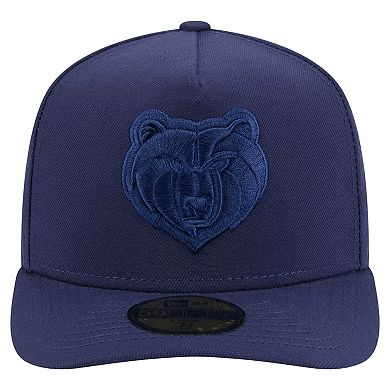 Men's New Era Navy Memphis Grizzlies Colorpack A-Frame Pinch Front 59FIFTY Fitted Hat