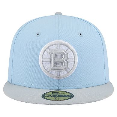 Men's New Era Light Blue/Gray Boston Bruins Color Pack Two-Tone 59FIFTY Fitted Hat