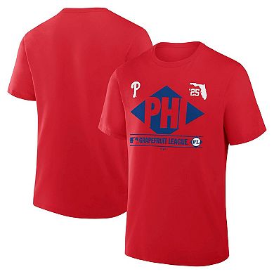 Men's Fanatics Red Philadelphia Phillies 2025 Spring Training Grapefruit League True Icon T-Shirt