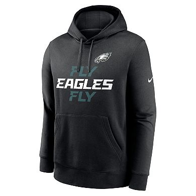 Men's Nike Black Philadelphia Eagles Fly Eagles Fly Club Fleece Pullover Hoodie