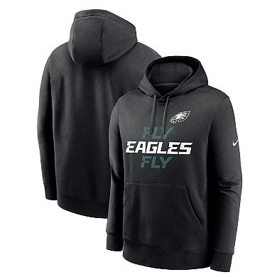 Men's Nike Black Philadelphia Eagles Fly Eagles Fly Club Fleece Pullover Hoodie