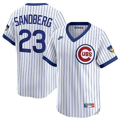 Men's Nike Ryne Sandberg White Chicago Cubs Throwback Cooperstown Collection Limited Jersey