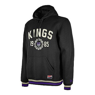 Men's New Era Black Sacramento Kings Throwback Vintage Pullover Hoodie