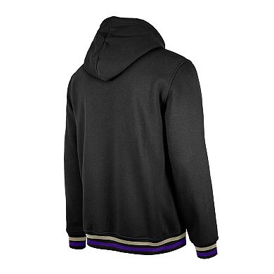 Men's New Era Black Sacramento Kings Throwback Vintage Pullover Hoodie