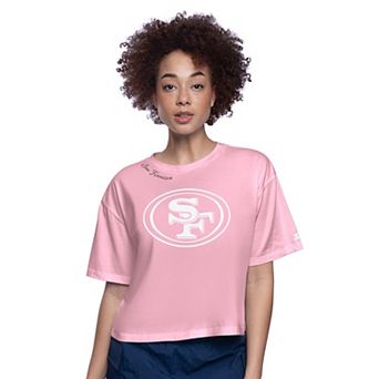 Women's Starter Pink San Francisco 49ers Play the Ball Boxy Cropped T-Shirt