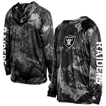 Men's New Era Black Las Vegas Raiders RealTree Xtreme Camo Raglan Long Sleeve Hooded Top