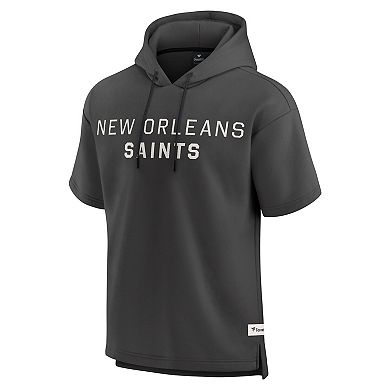 Men's Fanatics Charcoal New Orleans Saints Elements Future Ground Lettering Short Sleeve Pullover Hoodie