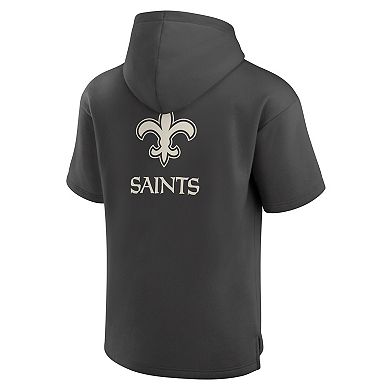 Men's Fanatics Charcoal New Orleans Saints Elements Future Ground Lettering Short Sleeve Pullover Hoodie