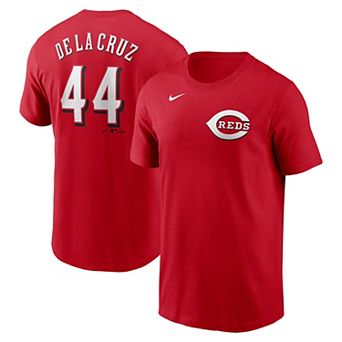 Men's Nike Elly De La Cruz Red Cincinnati Reds Fuse Name & Number T-Shirt