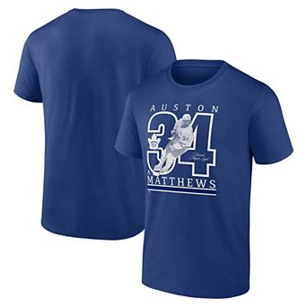 Men's Fanatics Auston Matthews Blue Toronto Maple Leafs Authentic Stack Name & Number T-Shirt