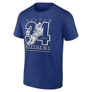 Men's Fanatics Auston Matthews Blue Toronto Maple Leafs Authentic Stack Name & Number T-Shirt