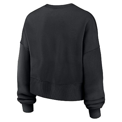 Women's Nike Black Los Angeles Dodgers Oversized High Hip Pullover Sweatshirt