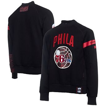 Men's NBA x Two Hype Black Philadelphia 76ers Culture & Hoops Collection Premium Pullover Sweatshirt