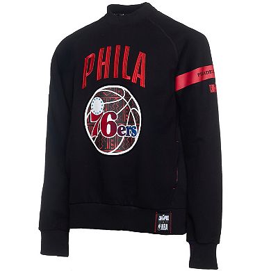 Men's NBA x Two Hype Black Philadelphia 76ers Culture & Hoops Collection Premium Pullover Sweatshirt