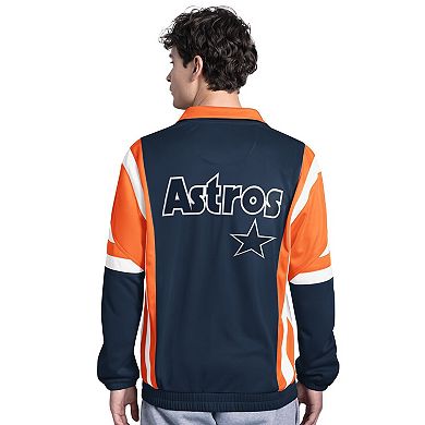 Men's Starter Black/Orange Houston Astros Contender Tricot Full-Zip Track Jacket