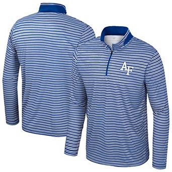 Men's Colosseum Royal Air Force Falcons Striped Quarter-Zip Top