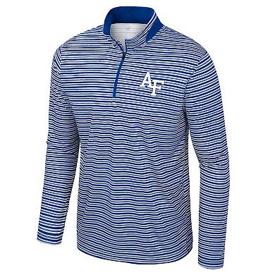 Men's Colosseum Royal Air Force Falcons Striped Quarter-Zip Top