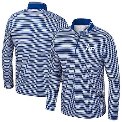 Men's Colosseum Royal Air Force Falcons Striped Quarter-Zip Top