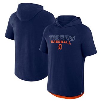 Men's Fanatics Navy Detroit Tigers Clubhouse Optimal Play Raglan Short Sleeve Pullover Hoodie