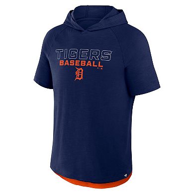 Men's Fanatics Navy Detroit Tigers Clubhouse Optimal Play Raglan Short Sleeve Pullover Hoodie
